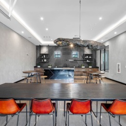 a resident lounge and kitchen area